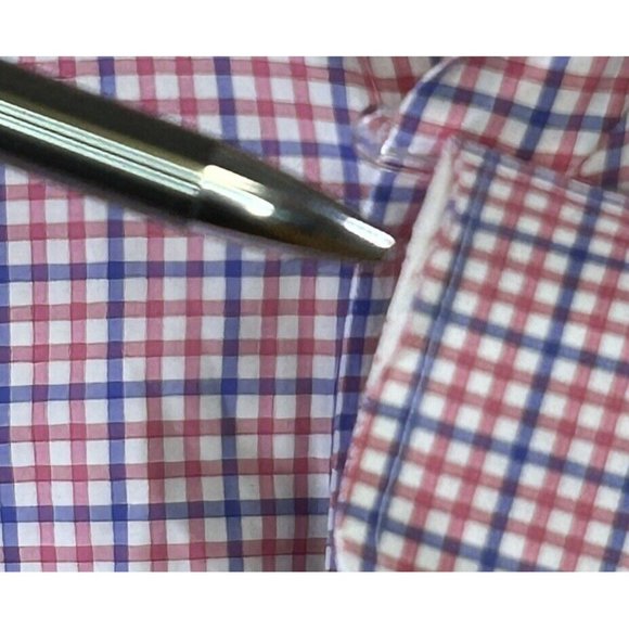 Peter Millar‎ Shirt Men Extra Large Red White Blue Cotton Check Long Button Up - Picture 5 of 9